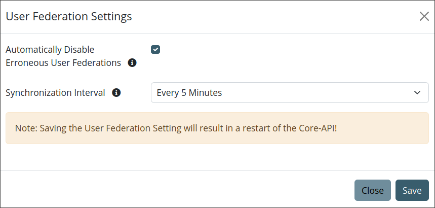user federation settings 2