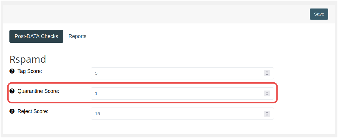 User Gateway UI Quarantine Setting